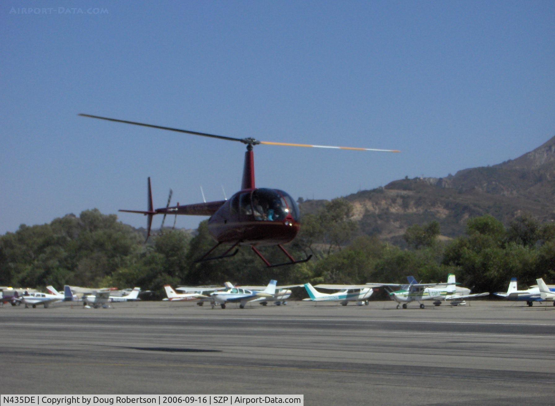 N435DE, 2005 Robinson R44 Raven II C/N 10605, 2005 Robinson R44 RAVEN II, Lycoming IO-540 derated to 245 Hp for takeoff 205 Hp continuous, takeoff turn