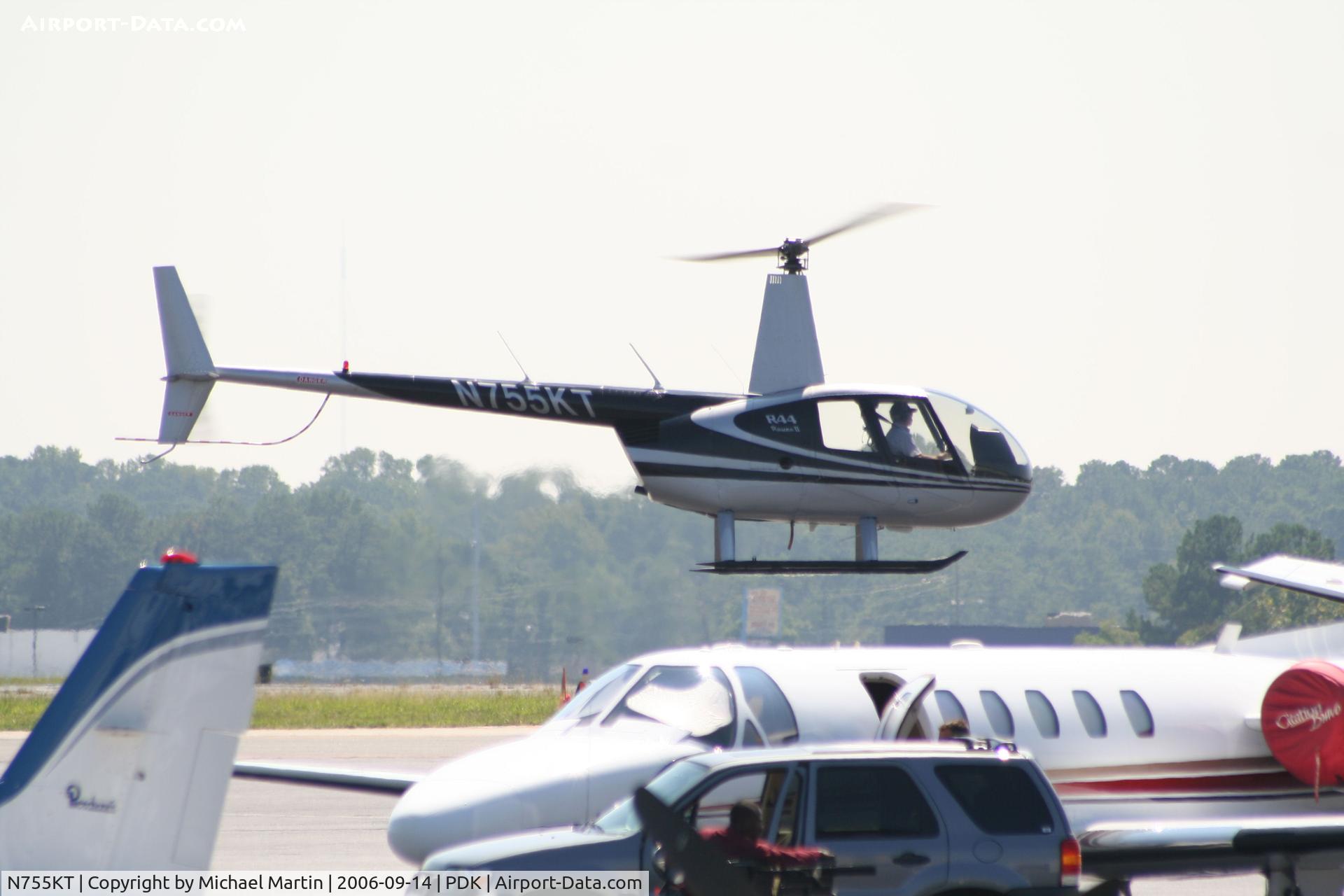 N755KT, 2004 Robinson R44 II C/N 10294, Waiting to depart from Mercury Air Service