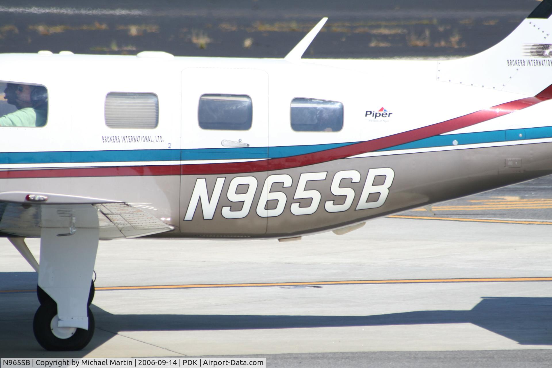 N965SB, 2000 Piper PA-46-500TP Malibu C/N 4697015, Tail Numbers