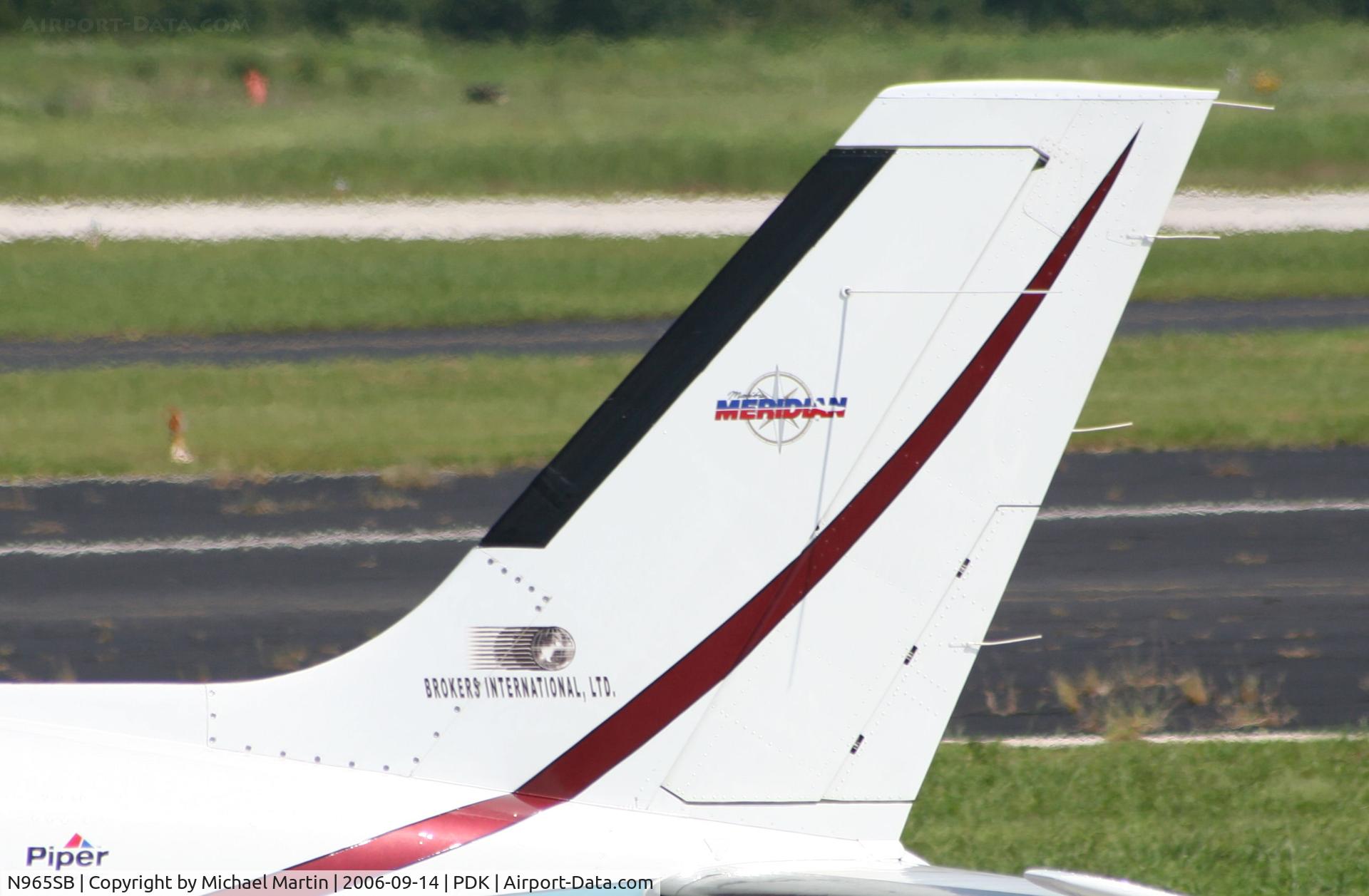 N965SB, 2000 Piper PA-46-500TP Malibu C/N 4697015, Tail Art