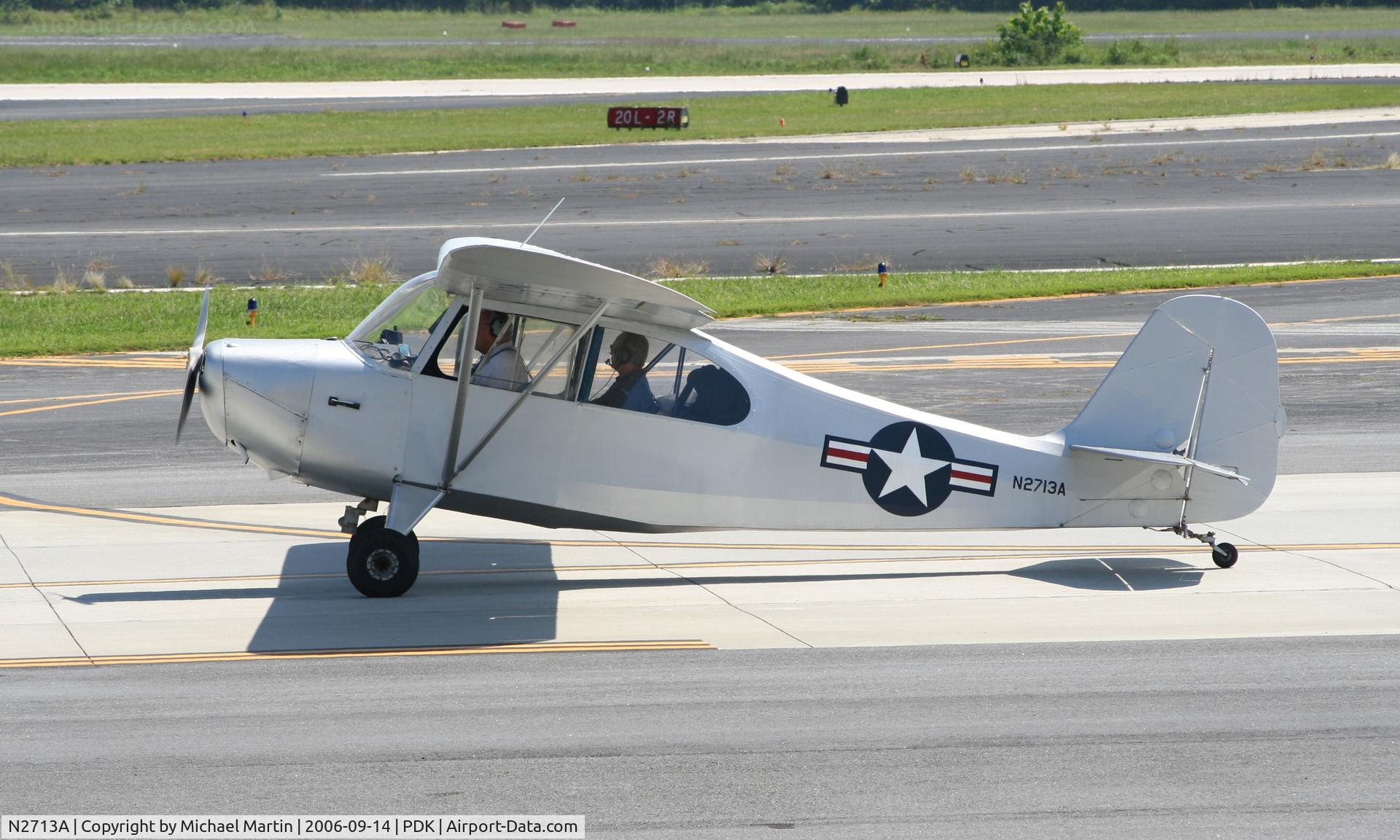 N2713A, 1947 Aeronca 7BCM C/N 7BCM-338, Taxing from Mercury Air Service