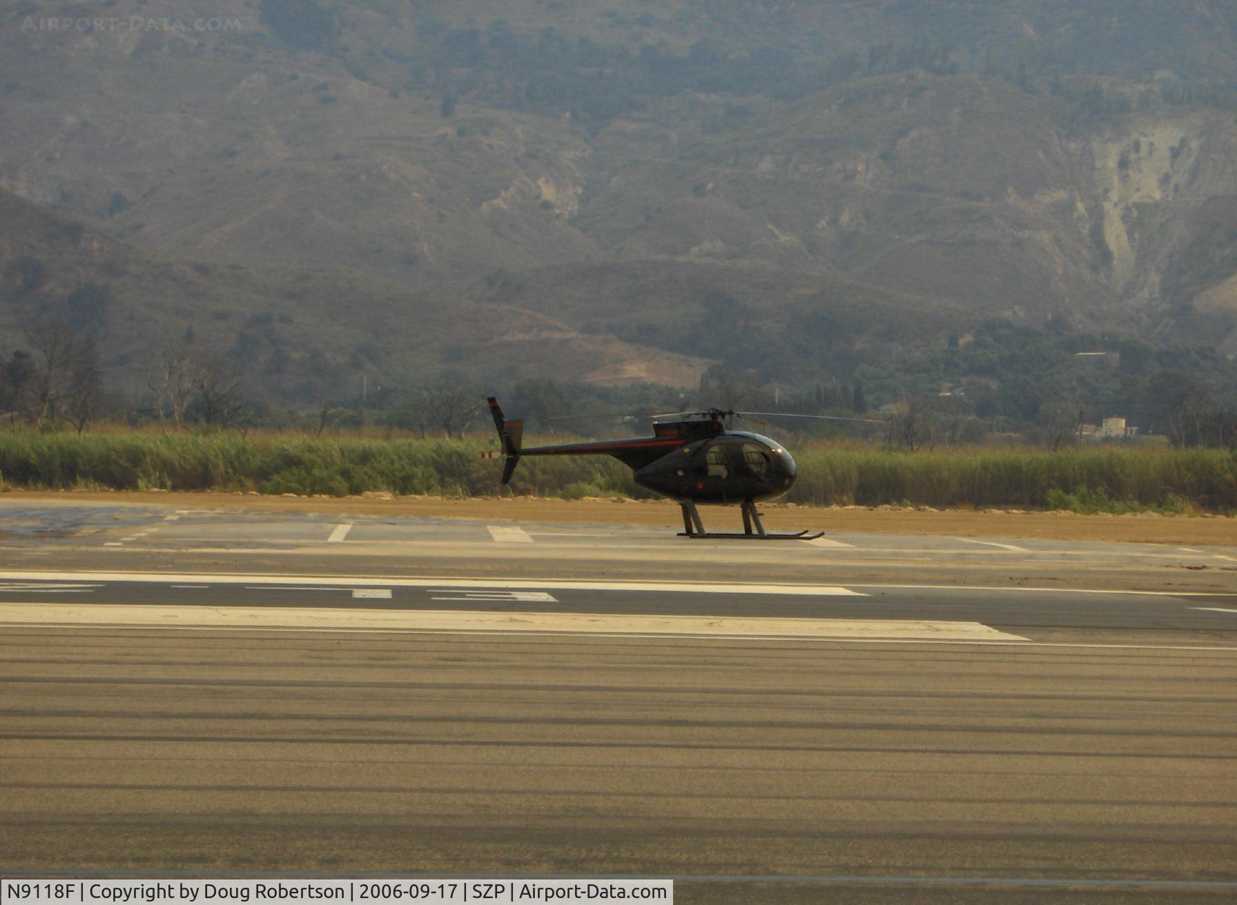 N9118F, 1972 Hughes 369HS C/N 720397S, 1972 Hughes 369HS, Allison 250-C2B Turboshaft 400 Hp, on SZP helipad