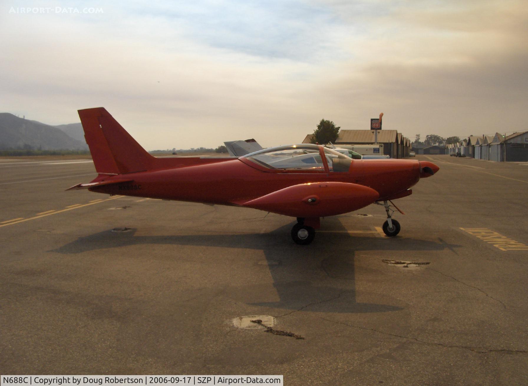 N688C, SIAI-Marchetti SF-260C C/N 466/37-004, Siai-Marchetti SF.260C, Lycoming O-540, Los Padres Mountains fire smoke in background