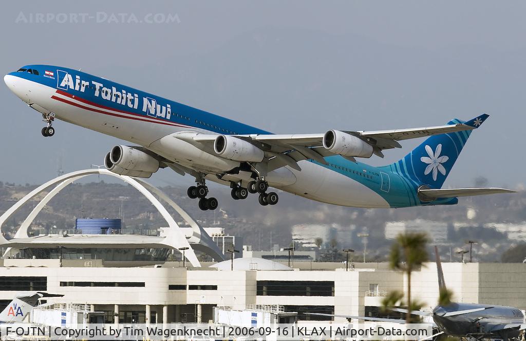F-OJTN, 2001 Airbus A340-313 C/N 395, Nice low climbout from 25R