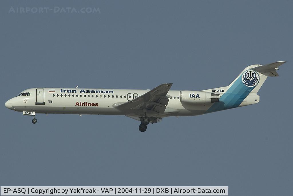 EP-ASQ, 1994 Fokker 100 (F-28-0100) C/N 11513, Iran Aseman Fokker 100
