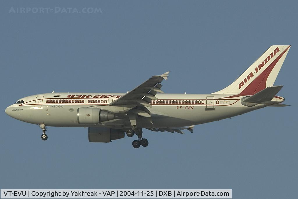 VT-EVU, 1991 Airbus A310-324 C/N 634, Air India Airbus 310-300