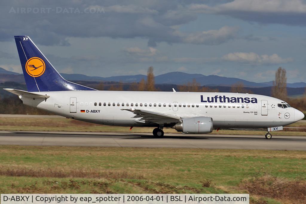 D-ABXY, 1989 Boeing 737-330 C/N 24563, Departing to FRA runway 16