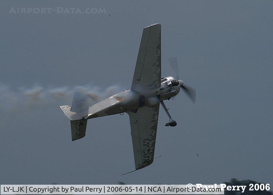 LY-LJK, Sukhoi Su-31 C/N 01-03, Jurgis Kairys pulling hard at low-level