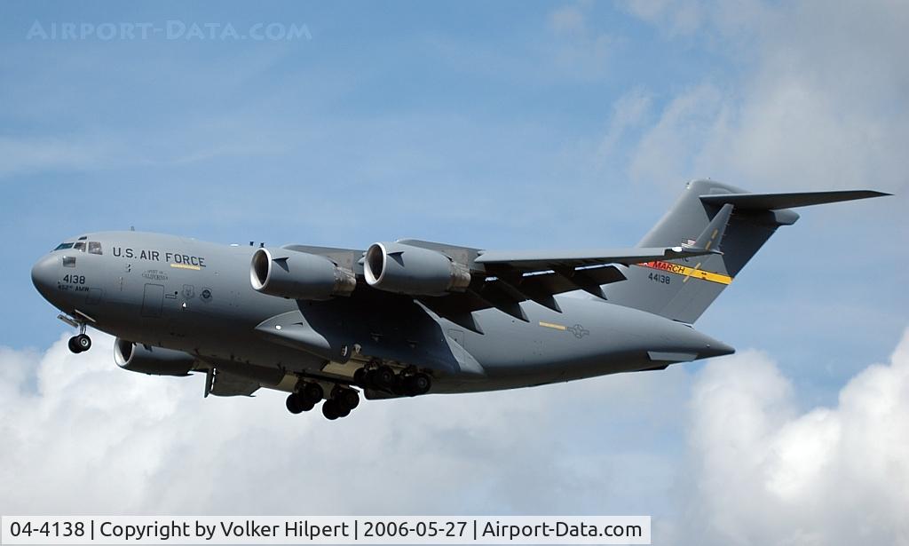 04-4138, 2004 Boeing C-17A Globemaster III C/N P-138, Boeing C-17 Globemaster III