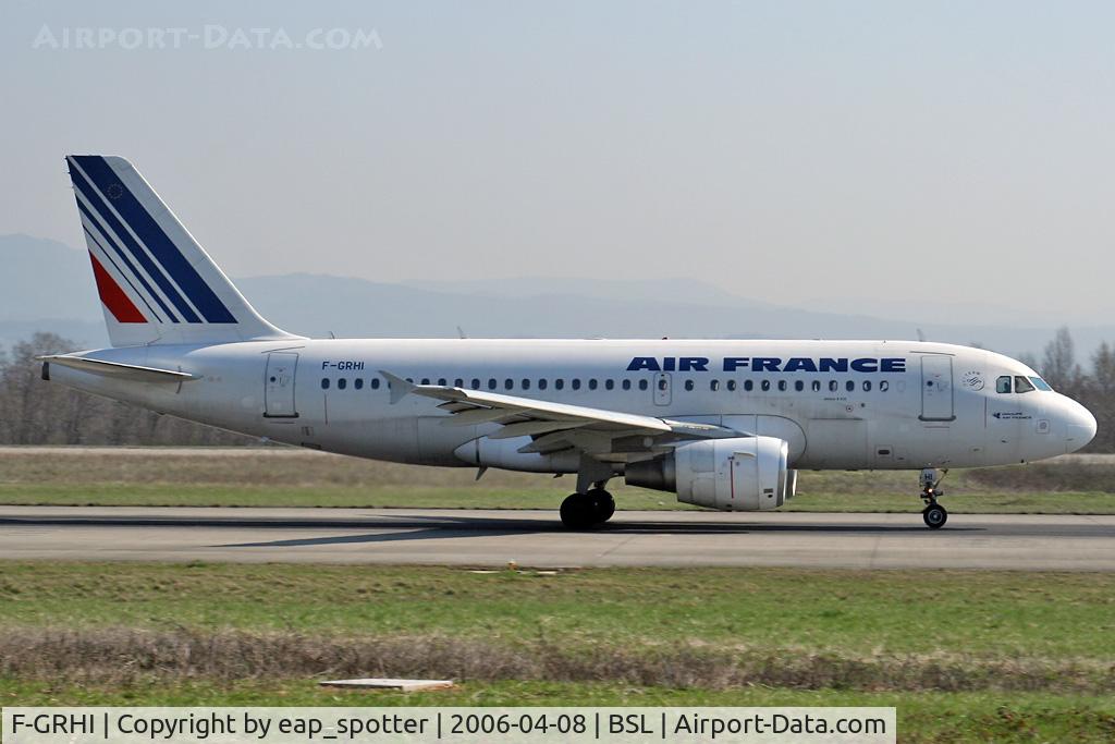F-GRHI, 2000 Airbus A319-111 C/N 1169, outbound to Paris-Orly