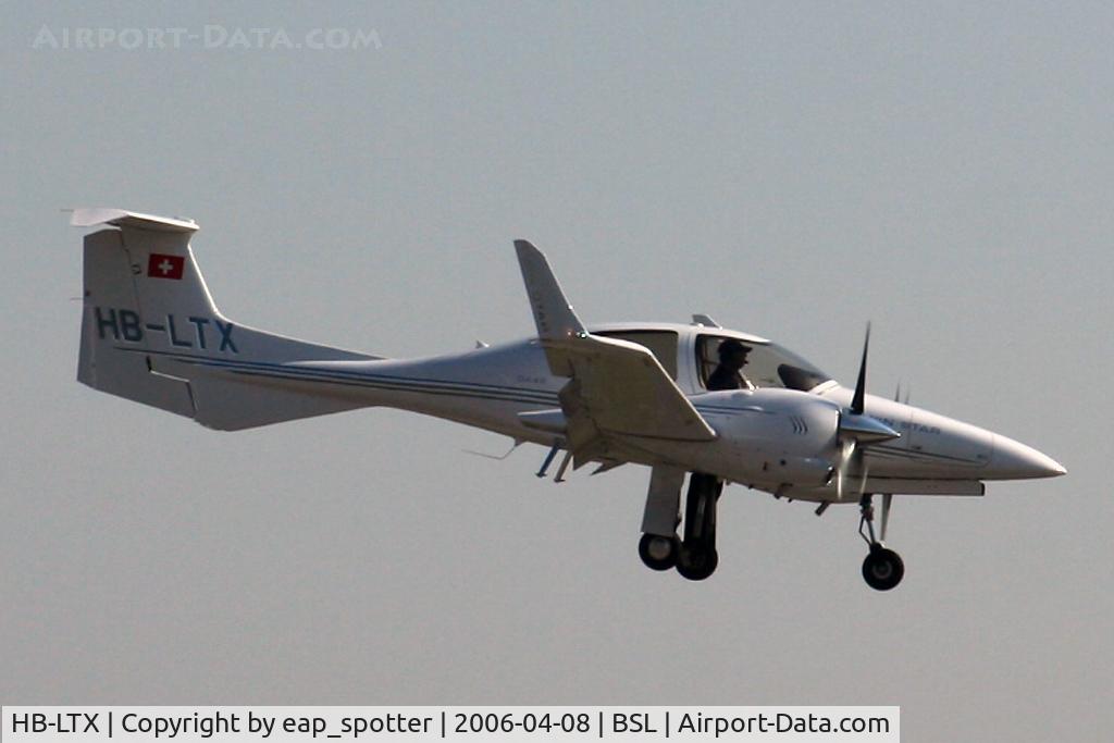 HB-LTX, 2005 Diamond DA-42 Twin Star C/N 42.058, landing on runway 16