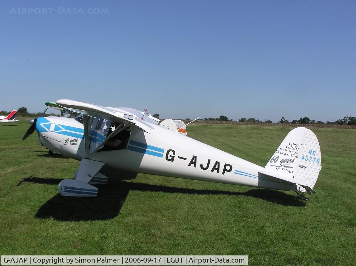 G-AJAP, 1946 Luscombe 8A Silvaire C/N 2305, Luscombe Silvaire at Turweston with 60th anniversary marks