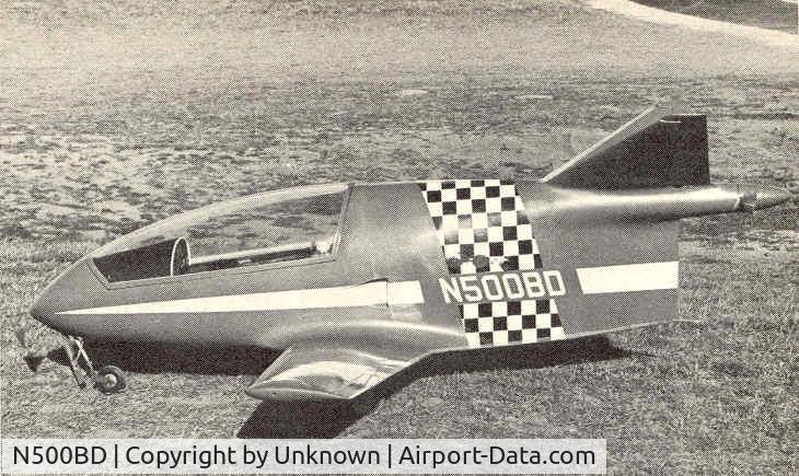 N500BD, 1971 Bede BD-5 C/N 1 (N500BD), First BD-5 prototype, rare pic with V-tail