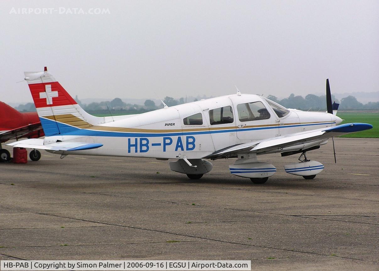 HB-PAB, 1978 Piper PA-28-161 Warrior II C/N 28-7816495, Visiting Cherokee at Duxford