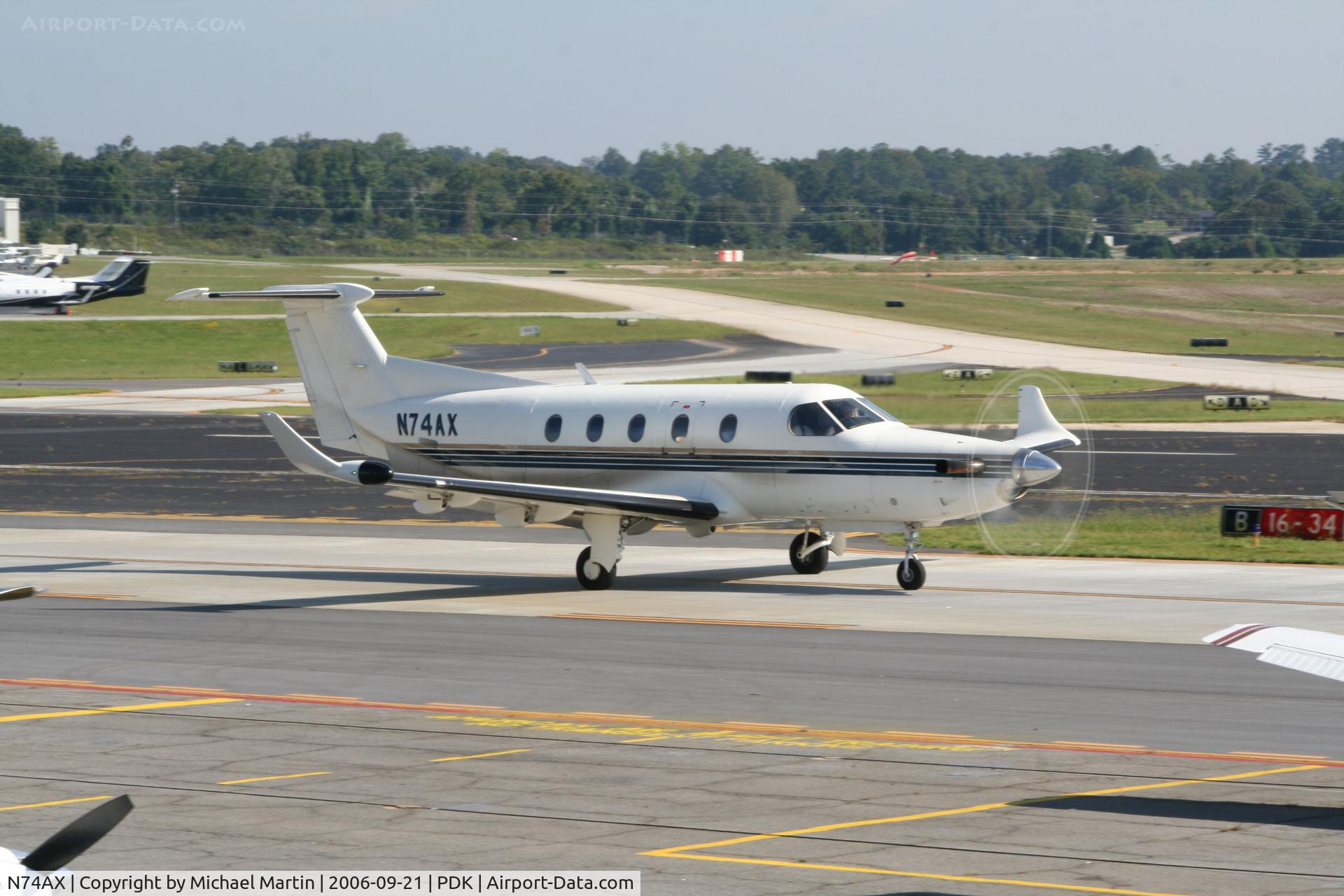 N74AX, 1996 Pilatus PC-12 C/N 149, Taxing from Epps Air Service