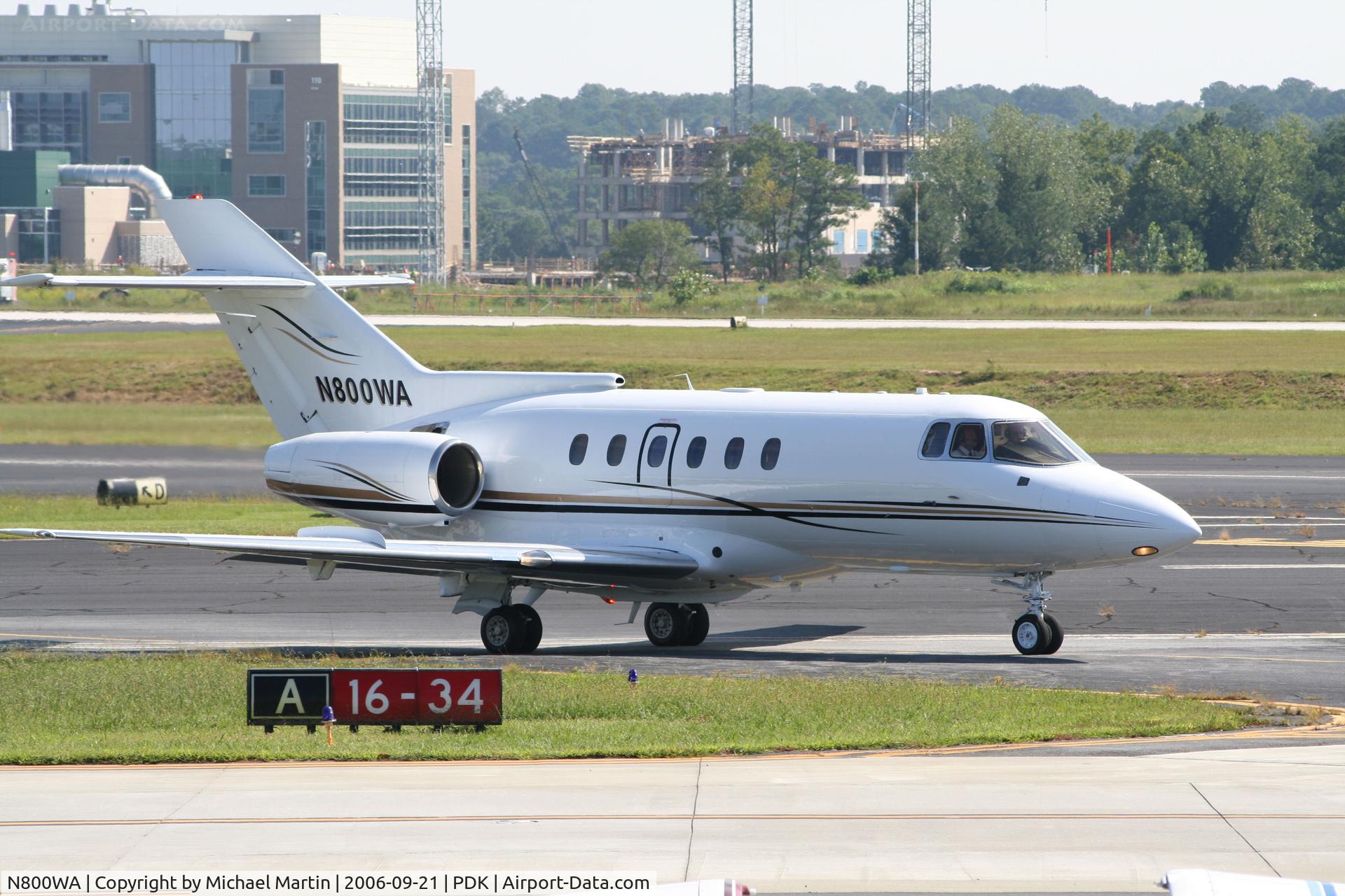 N800WA, 1988 British Aerospace BAe.125 Series 800A C/N 258121, Taxing from Signature Air
