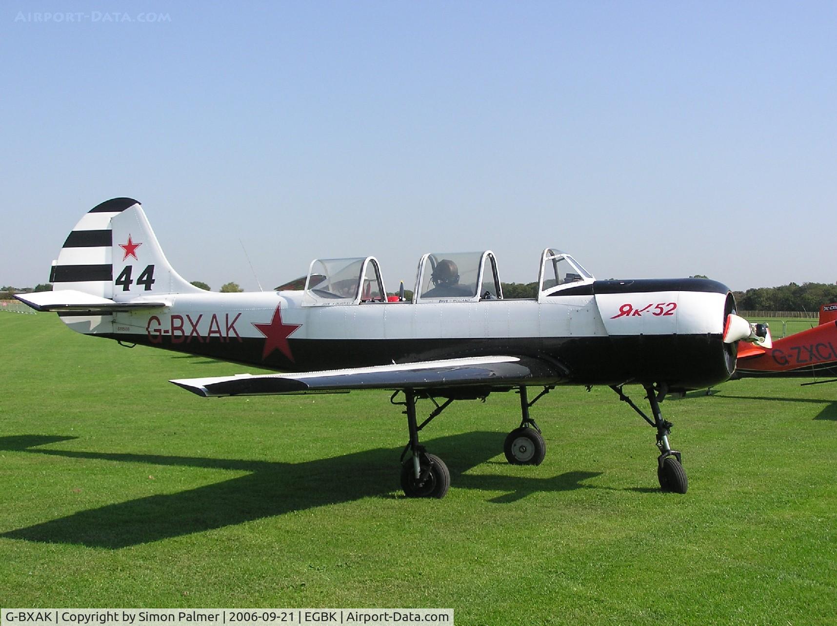 G-BXAK, 1981 Bacau Yak-52 C/N 811508, Yakovlev Yak-52 in the static display at Sywell