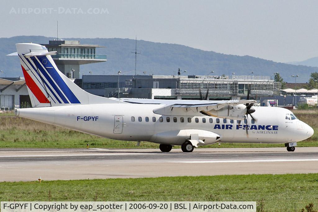 F-GPYF, 1995 ATR 42-500 C/N 495, departing runway 16 to LYS