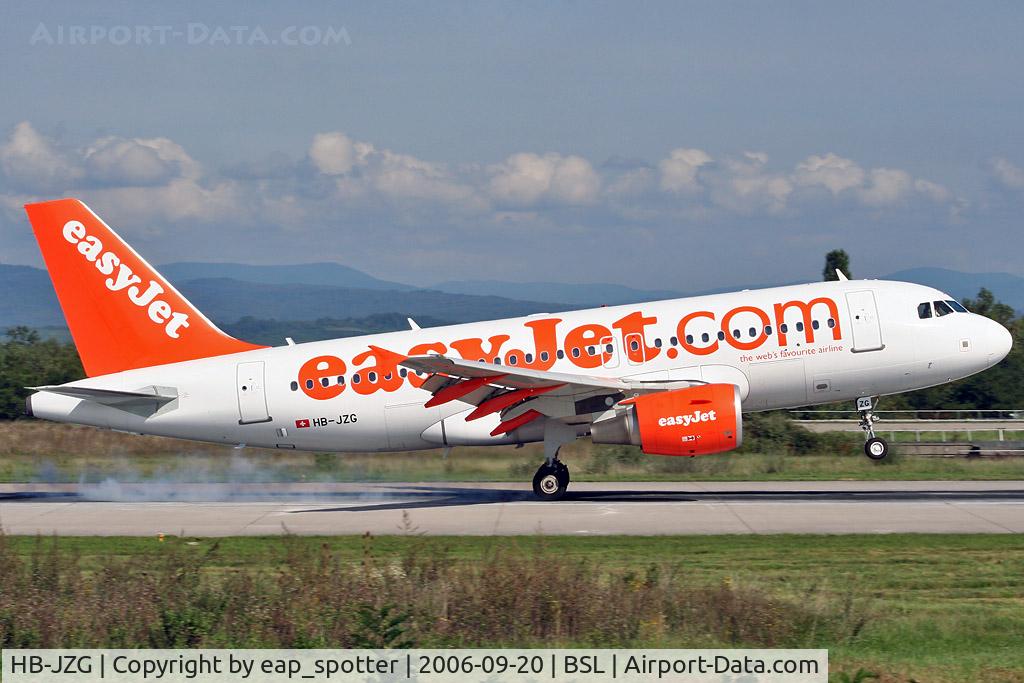 HB-JZG, 2004 Airbus A319-111 C/N 2196, landing on runway 16