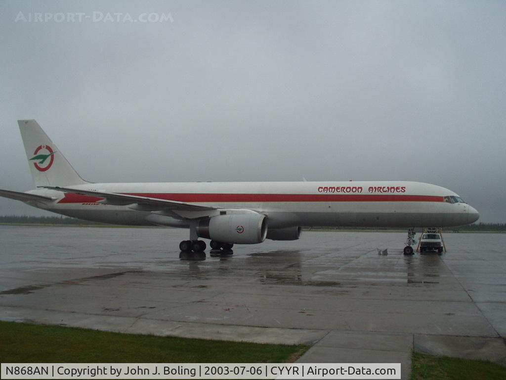 N868AN, 1990 Boeing 757-23APF C/N 24868, Refuel at Goose Bay. Ferry from Paris to Mexico City By Capt Bruce Burns and Capt John Boling