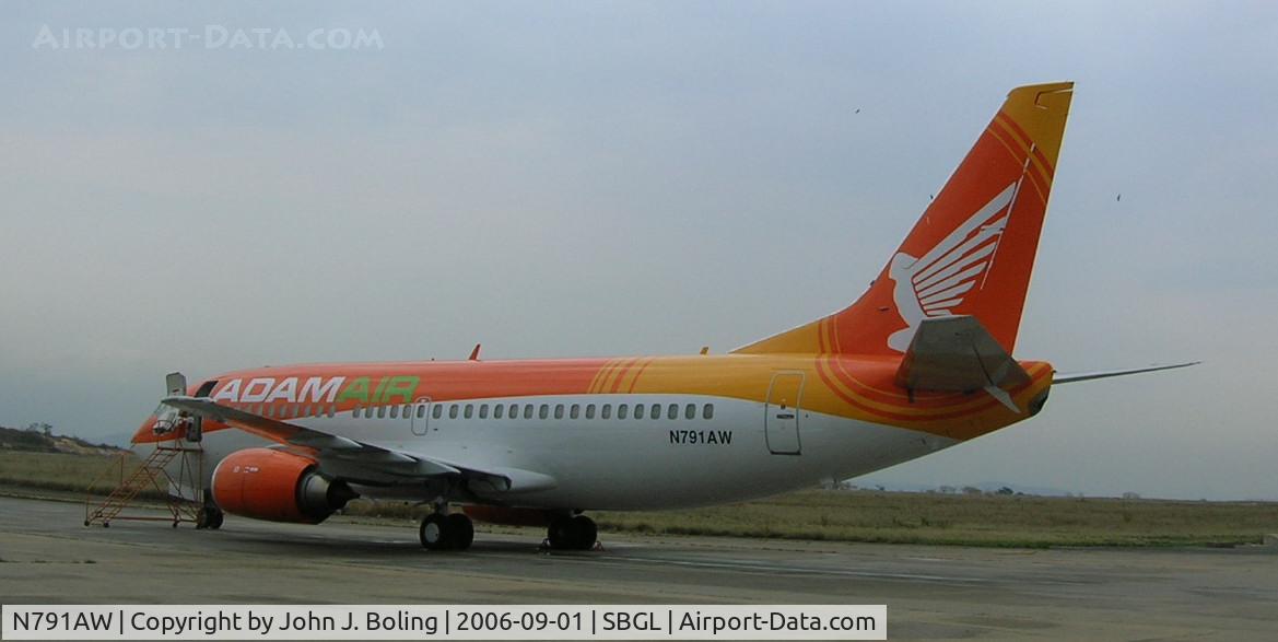 N791AW, 1990 Boeing 737-33A C/N 24791, MSN 24791, former reg PT-SSJ. Test flight out/in Rio by Capt Bruce Burns and Capt John Boling