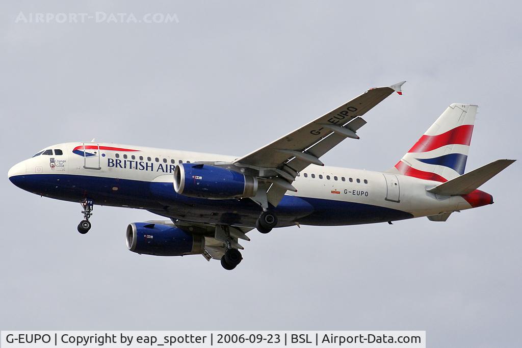 G-EUPO, 2000 Airbus A319-131 C/N 1279, inbound fro LHR