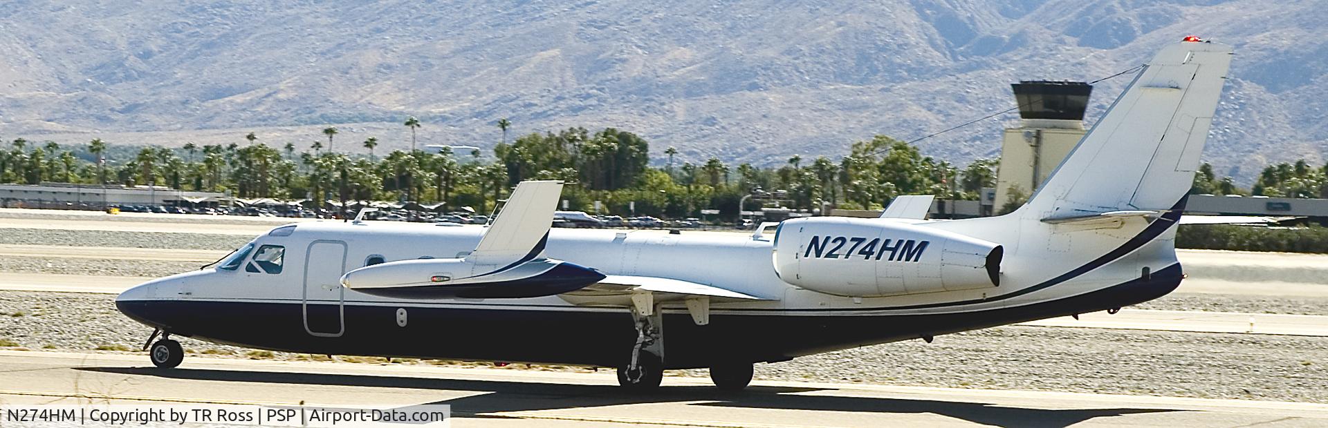 N274HM, 1981 Israel Aircraft Industries IAI-1124 Westwind C/N 342, Fast taxi at Palm Springs