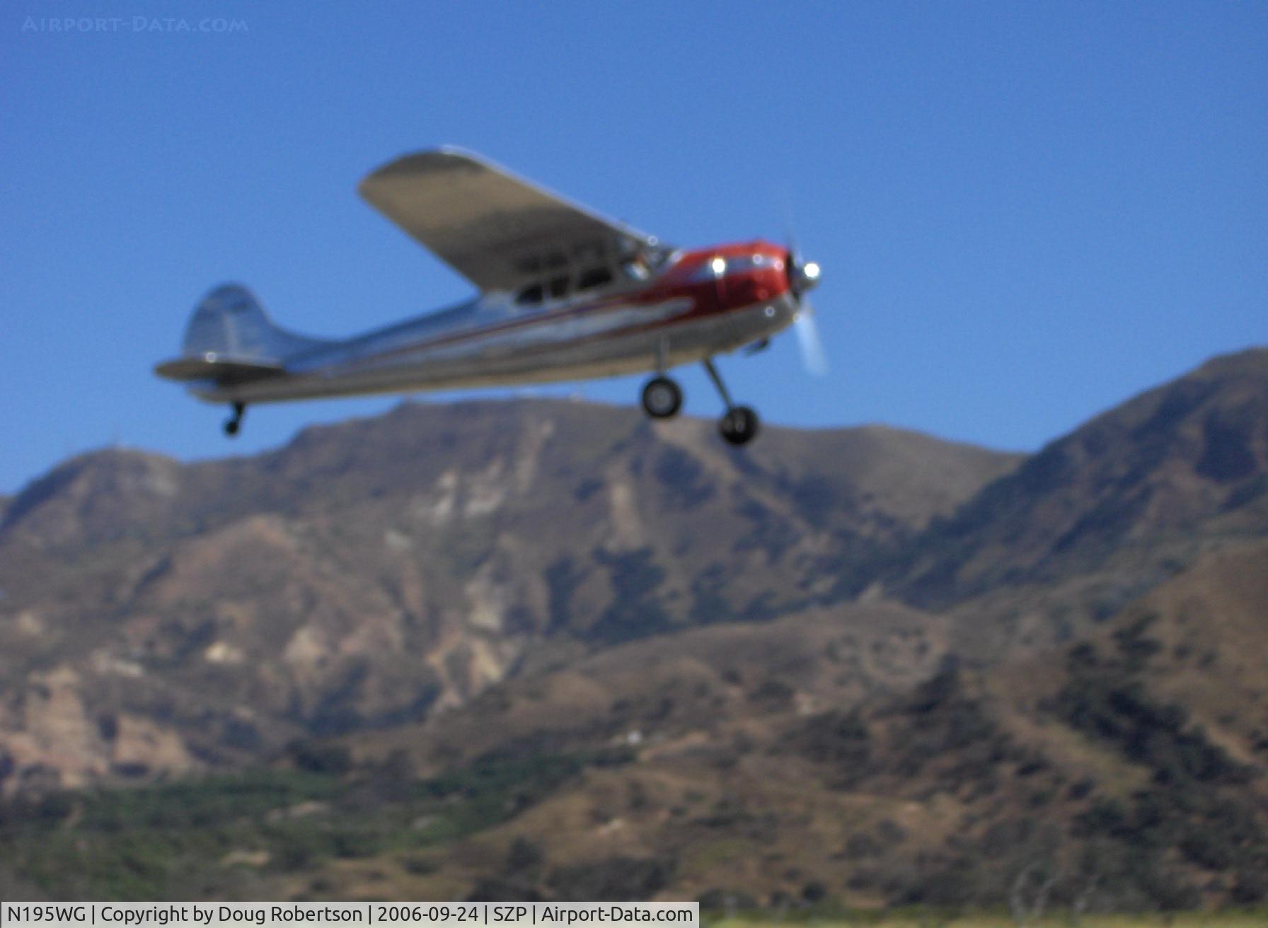 N195WG, 1952 Cessna 195A C/N 7926, 1952 Cessna 195A BUSINESSLINER, Jacobs L4/R755A 300 Hp, takeoff climbout Runway 22