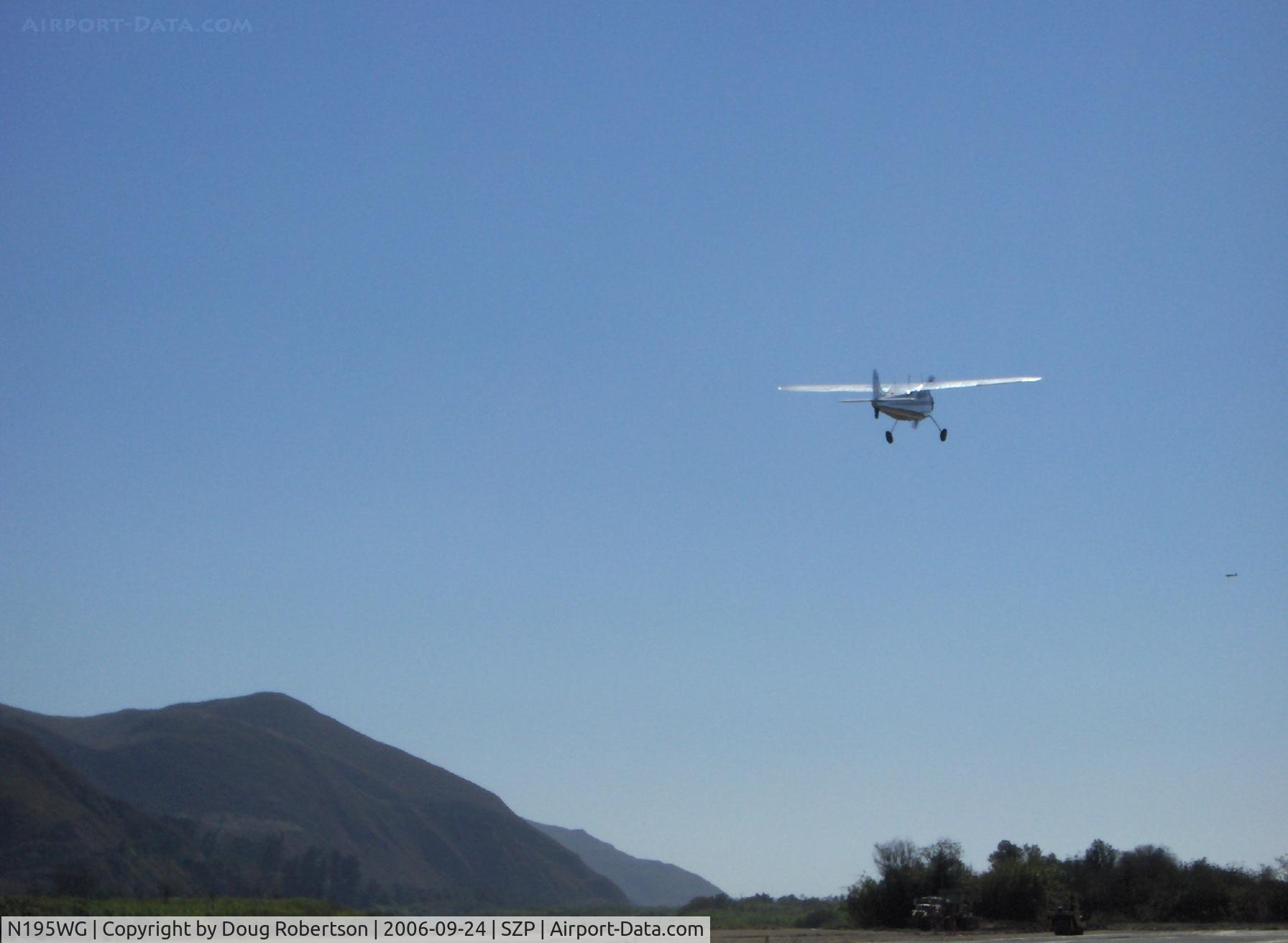 N195WG, 1952 Cessna 195A C/N 7926, 1952 Cessna 195A BUSINESSLINER, Jacobs L4/R755A 300 Hp, takeoff climbout Runway 22