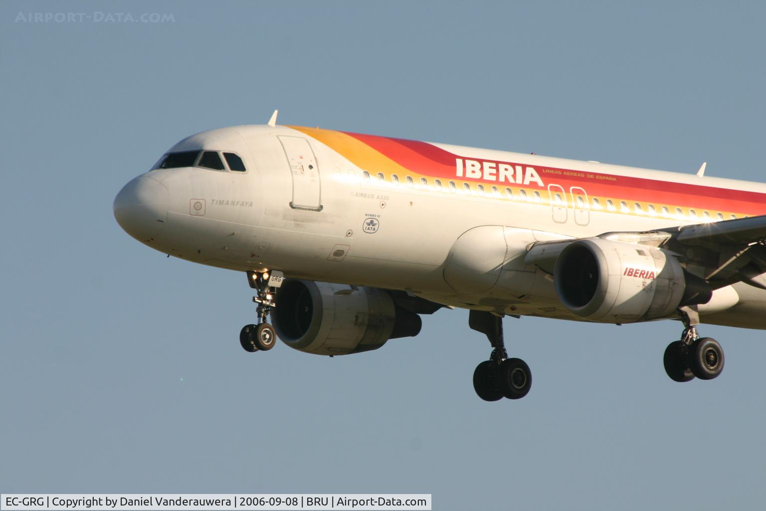 EC-GRG, 1990 Airbus A320-211 C/N 143, arrival of flight IB3216 from MAD