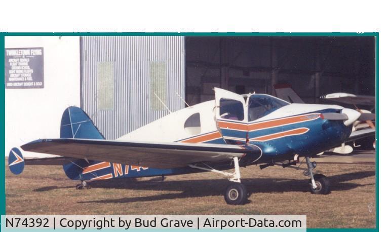 N74392, 1947 Bellanca 14-13-2 Cruisair Senior C/N 1505, N74392 in 1971 at Twinkletown