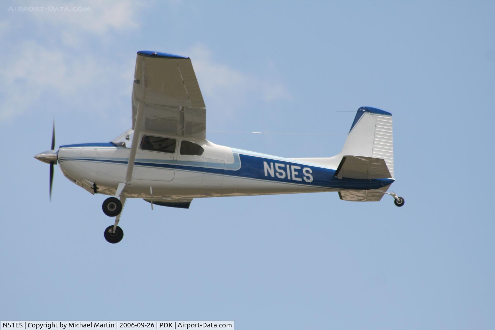 N51ES, 1955 Cessna 180 C/N 31839, Departing PDK enroute home