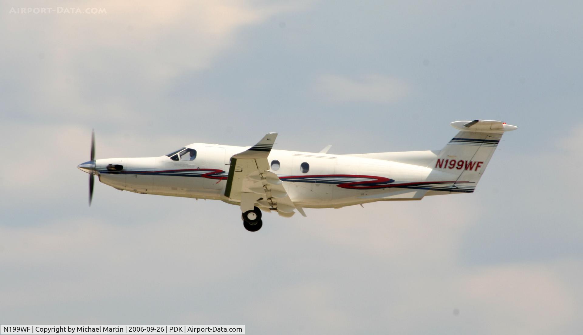 N199WF, 1998 Pilatus PC-12/45 C/N 199, Departing PDK enroute to HXD