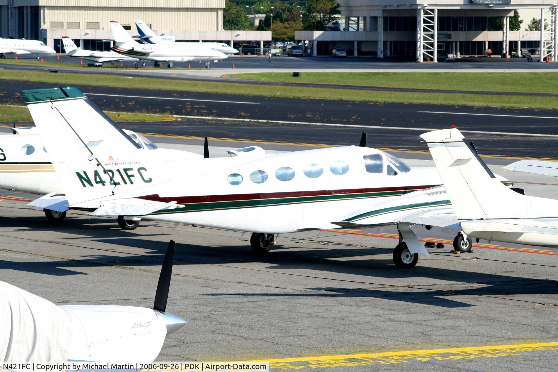 N421FC, 1977 Cessna 421C Golden Eagle C/N 421C0442, Tied down @ Epps Air Service