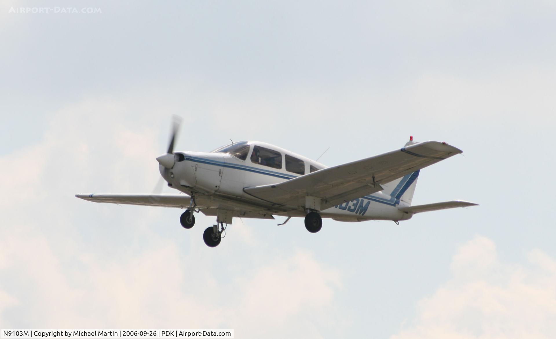 N9103M, 1986 Piper PA-28-161 C/N 28-8616047, Student Pilot