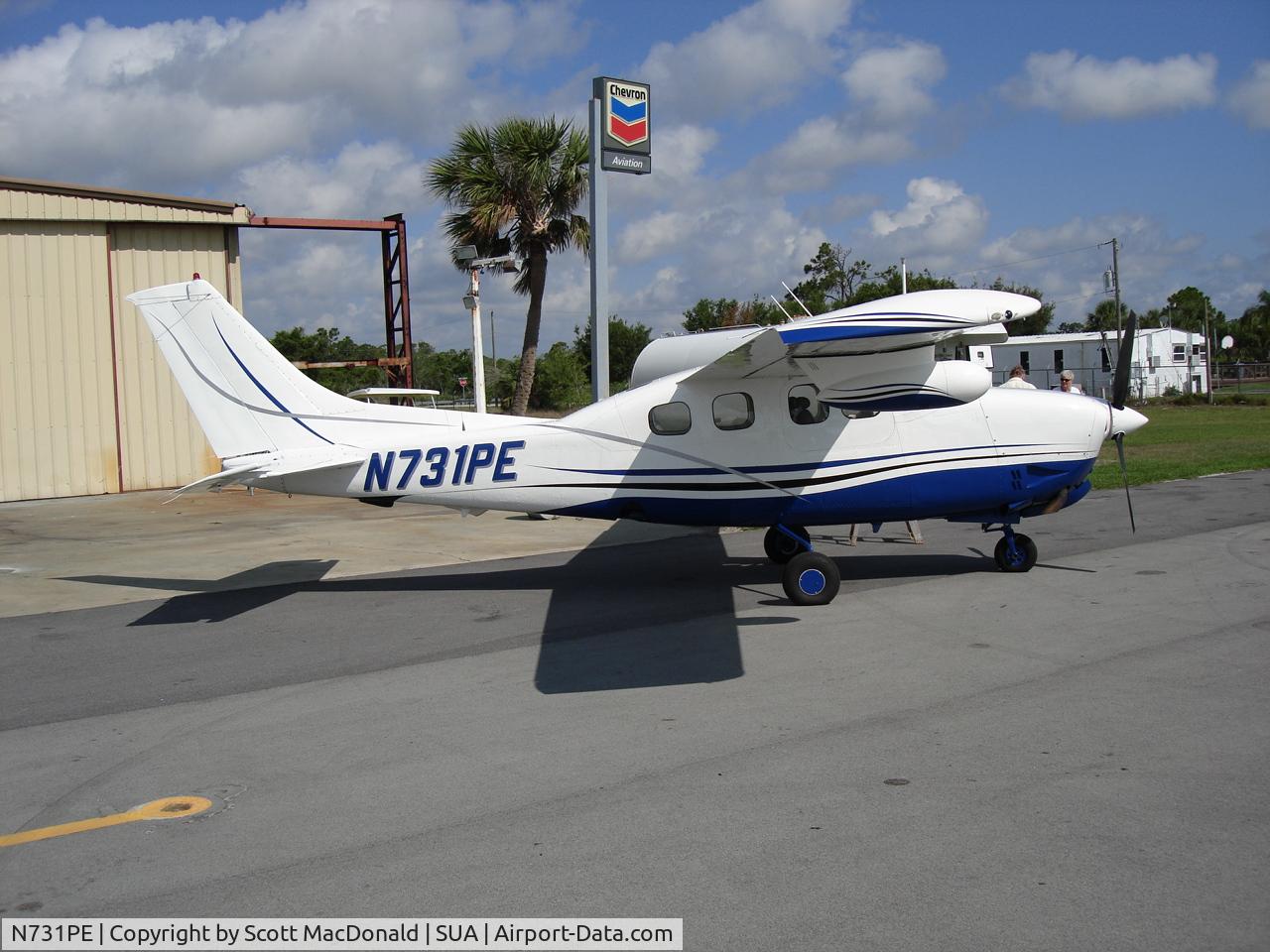 N731PE, 1980 Cessna P210N Pressurised Centurion C/N P21000520, N731PE on ramp