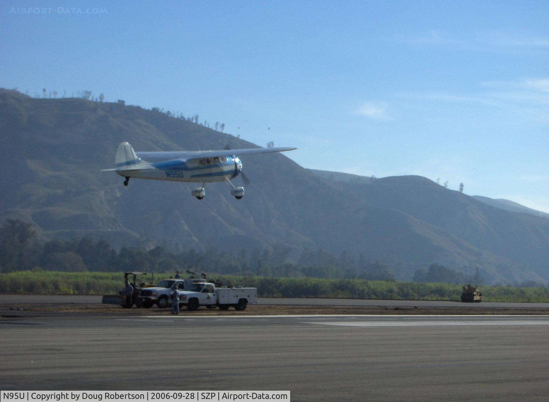 N95U, 1951 Cessna 195A C/N 7714, 1951 Cessna 195A BUSINESSLINER, Jacobs R755A-2  275 Hp, takeoff climbout Runway 22