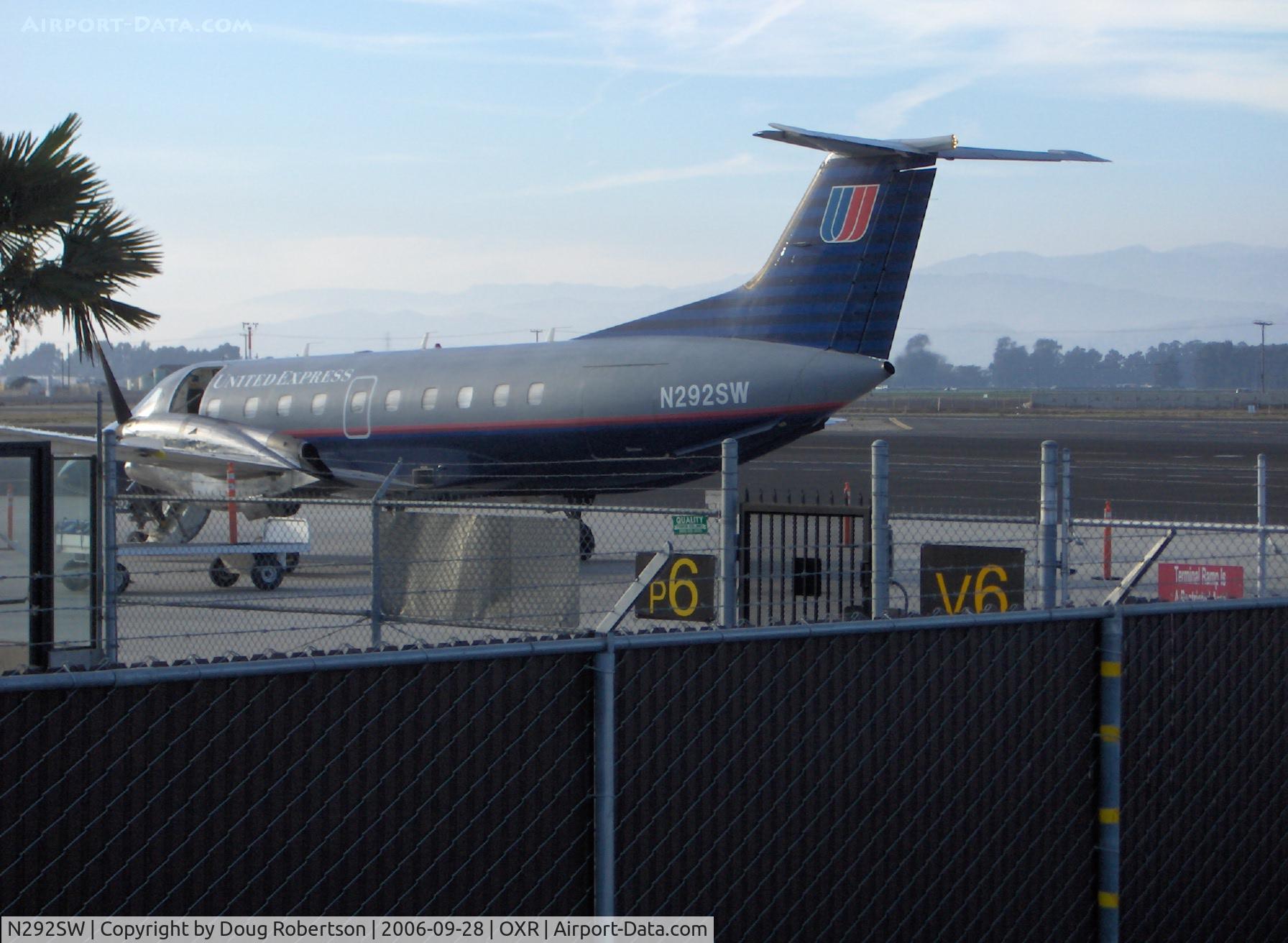 N292SW, 1996 Embraer EMB-120ER Brasilia C/N 120.319, 1996 EMBRAER EMB-120ER BRASILIA as Skywest United Express, two P&W (Canada) PW118 turboprop engines, at OXR Passenger Terminal ramp