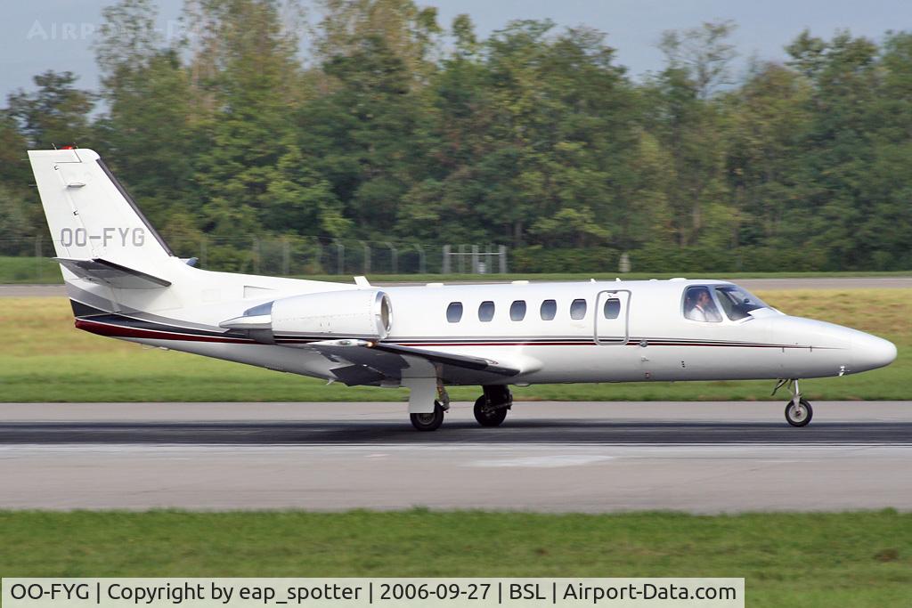 OO-FYG, 2002 Cessna 550 Citation Bravo C/N 550-1027, Departing on runway 16 to BRU