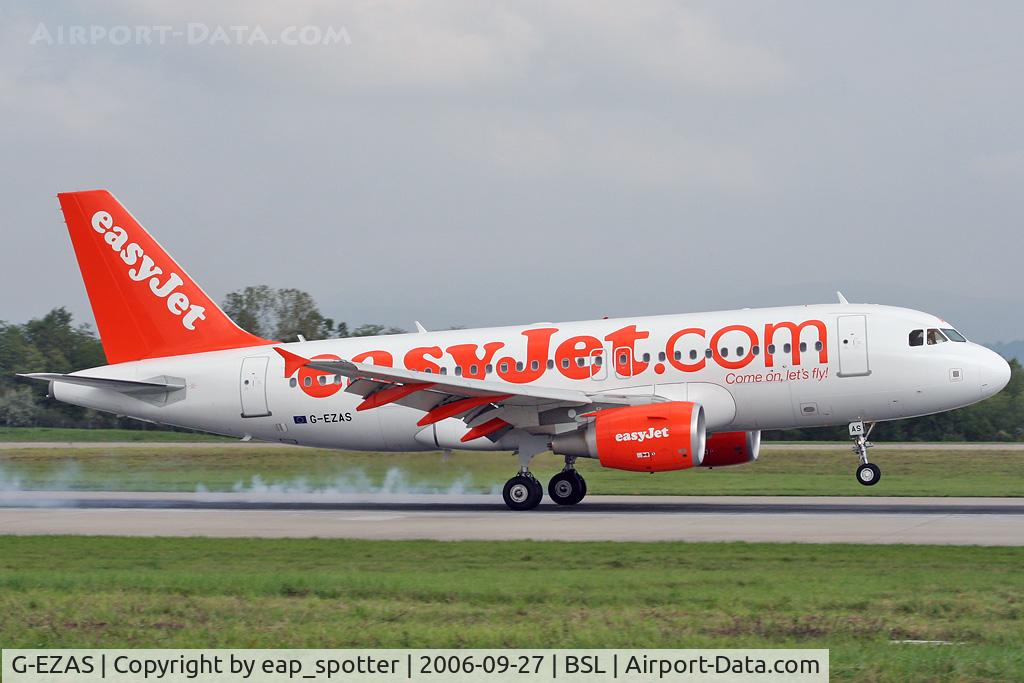 G-EZAS, 2006 Airbus A319-111 C/N 2779, inbound from LPL