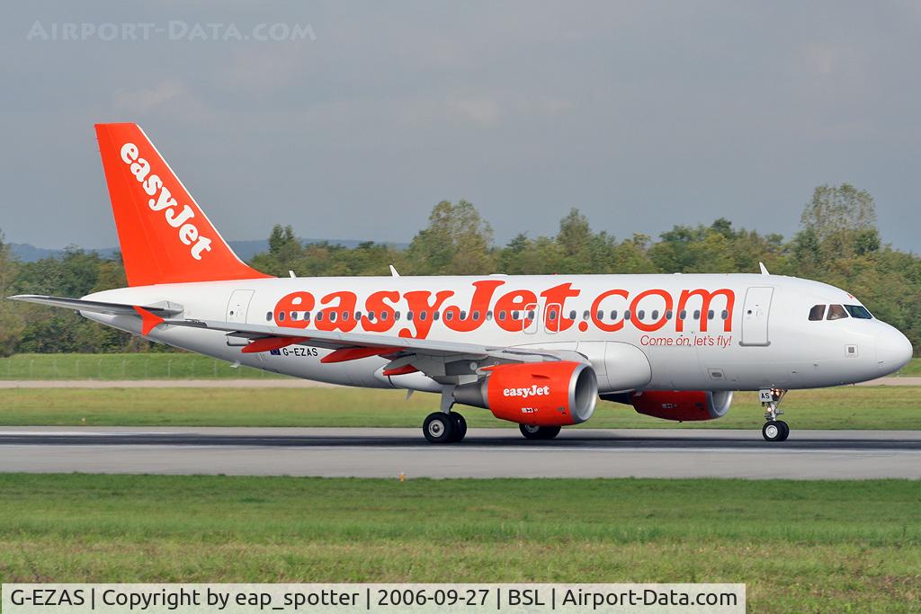 G-EZAS, 2006 Airbus A319-111 C/N 2779, Departin runway 16 to LPL