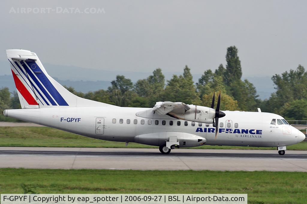 F-GPYF, 1995 ATR 42-500 C/N 495, Departing runway 16