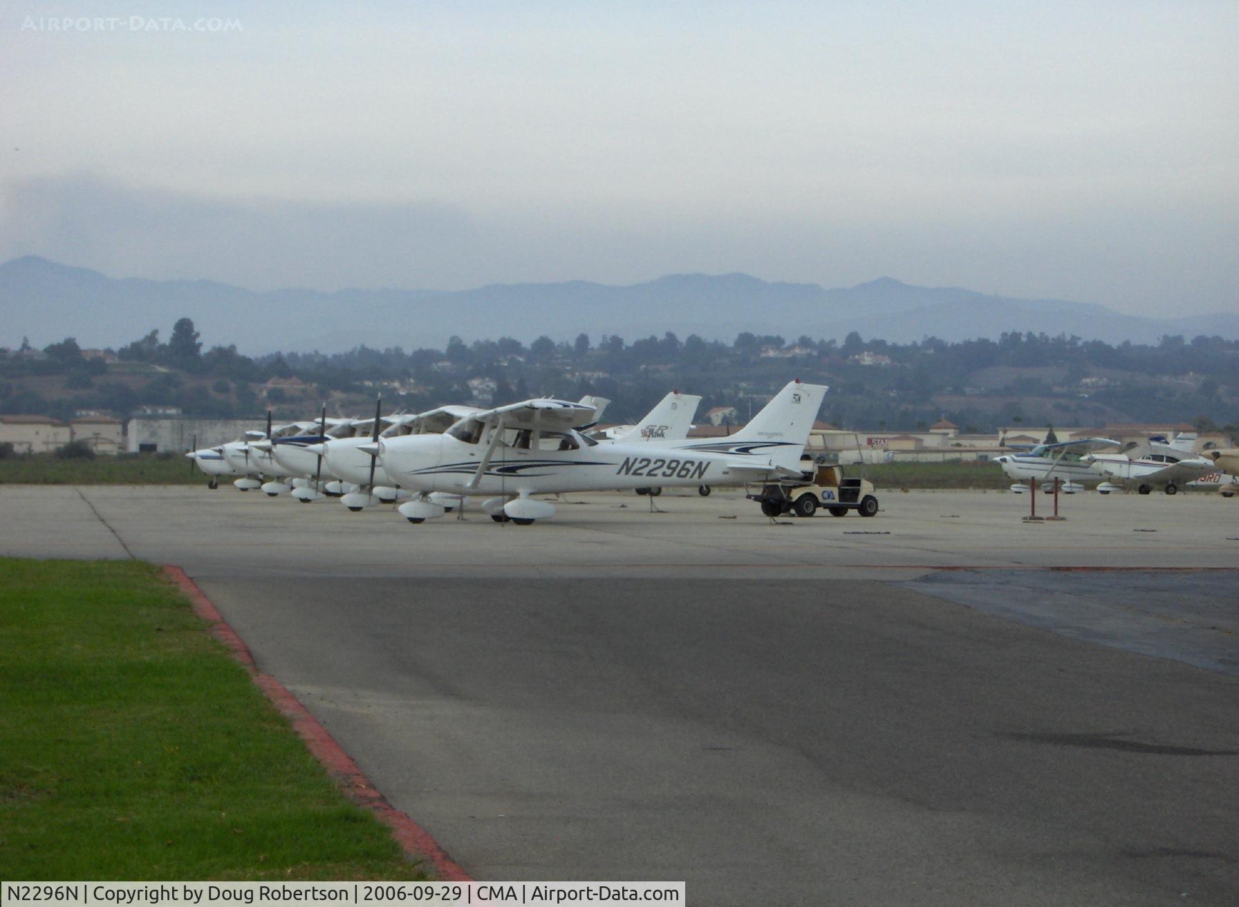N2296N, 2005 Cessna 172S C/N 172S9967, 2005 Cessna 172S SKYHAWK, Lycoming IO-360-L2A 180 Hp, Mountains fire and smoke in background