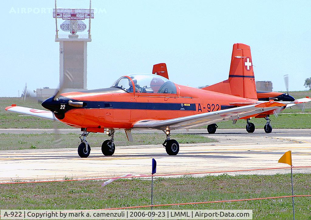 A-922, 1983 Pilatus PC-7 Turbo Trainer C/N 330, Switzerland - Air Force Pilatus 7