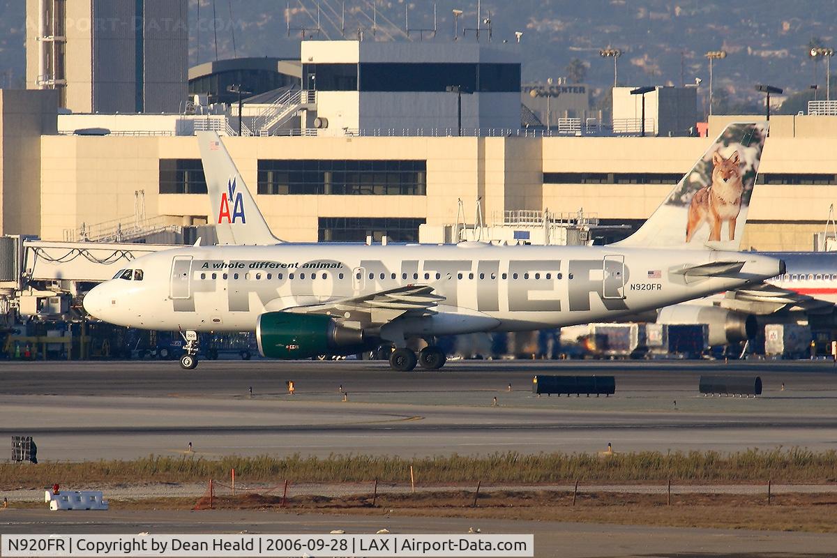 N920FR, 2003 Airbus A319-111 C/N 1997, Late in the day, Frontier Airlines N920FR 