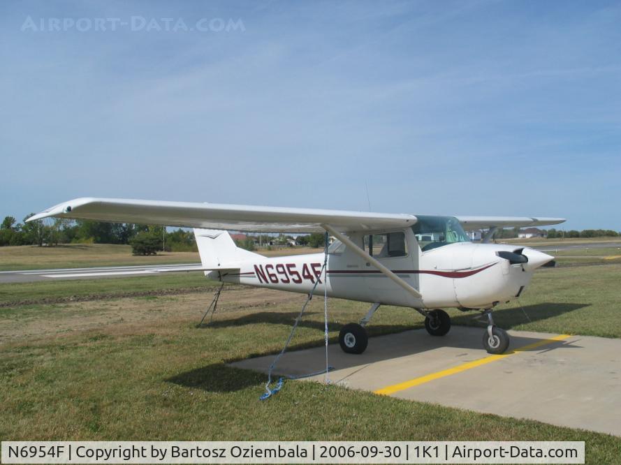N6954F, 1966 Cessna 150F C/N 15063554, This little Cessna can be rented for 62 dollars/hour, here in Benton, Kansas. It still has the old cockpit but its service is pretty good to me. Worth flying it.