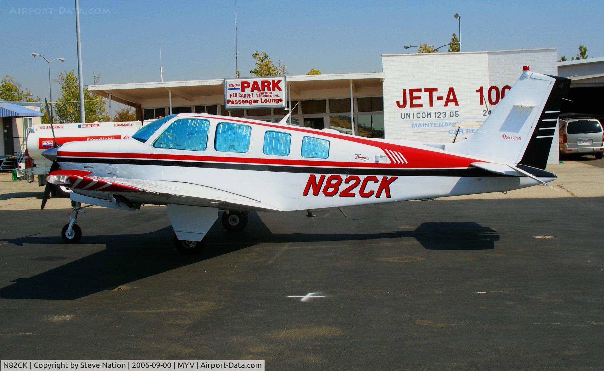 N82CK, 1997 Raytheon Aircraft Company A36 Bonanza C/N E-3096, 1997 Raytheon Beech A36 visiting from Concord, CA @ Yuba County Airport (Marysville), CA