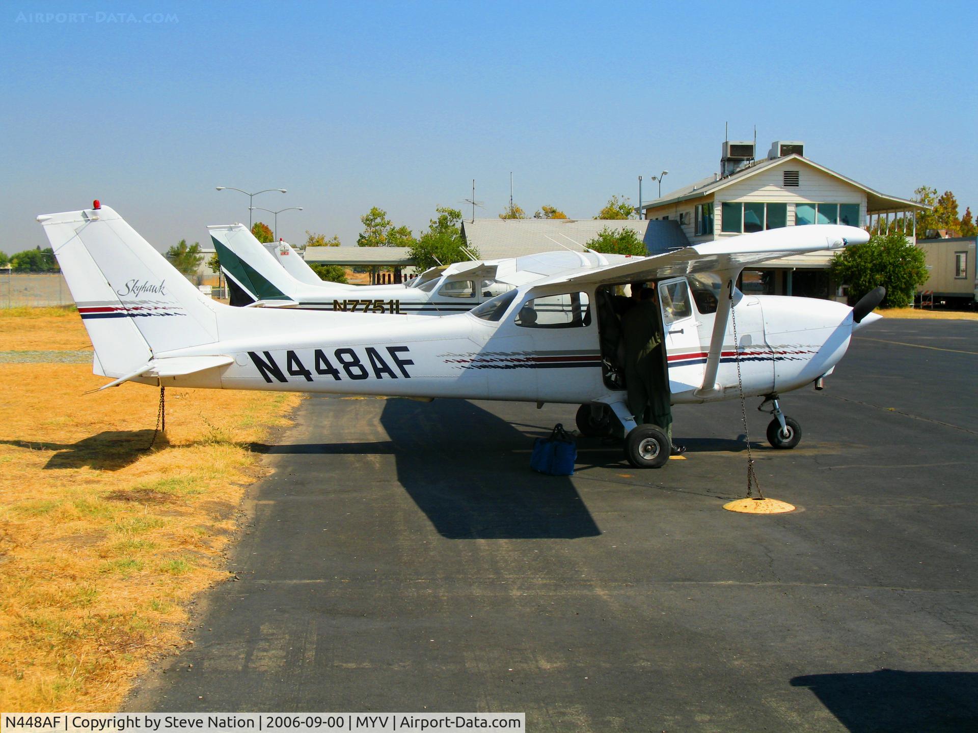 N448AF, 1998 Cessna 172R C/N 17280448, Beale AFB Aero Club 1998 Cessna 172R ready for training flight  @ Yuba County Airport (Marysville), CA
