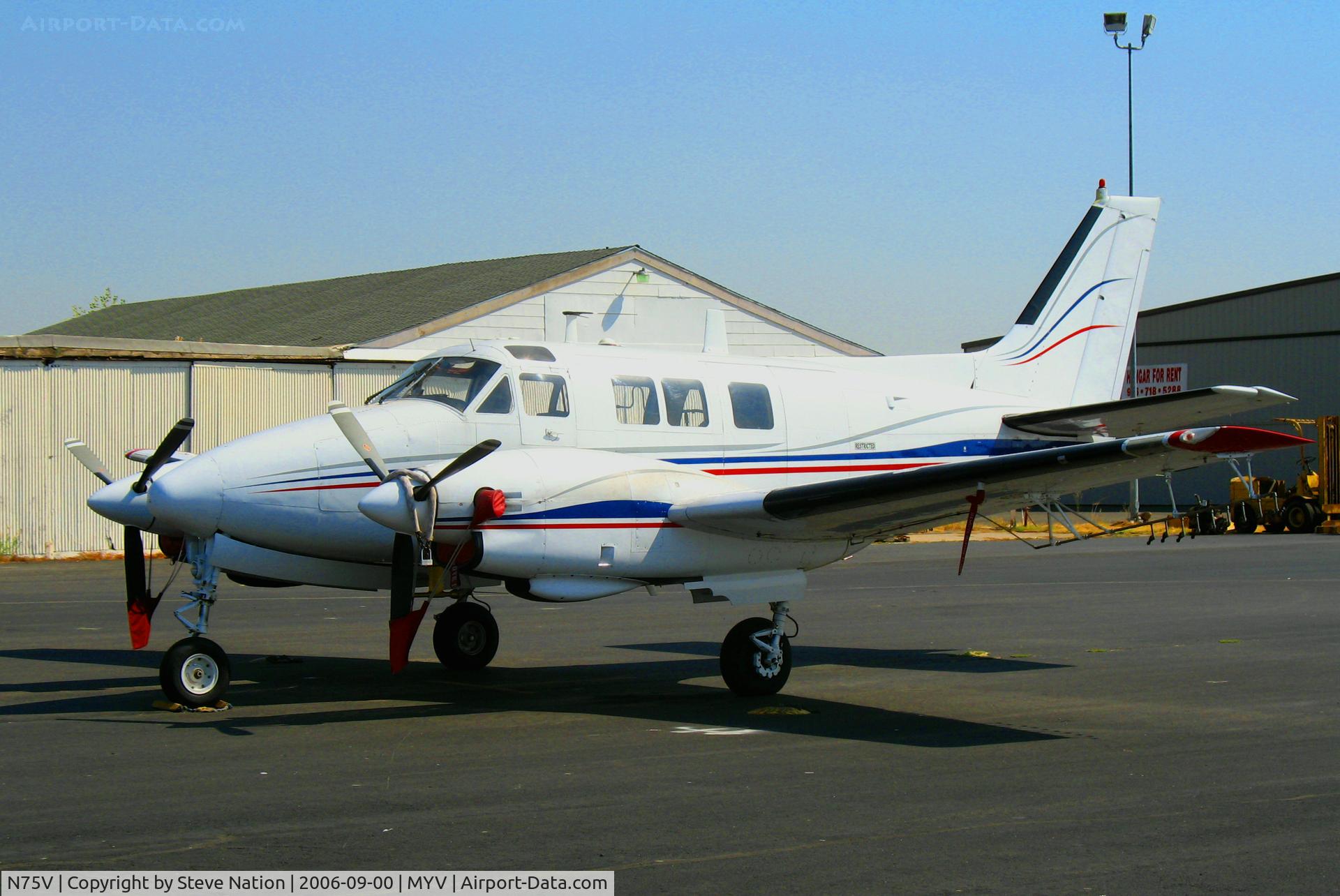 N75V, 1968 Beech 65-A90-1 C/N LM-103, spray-equipped 1968 Beech 65-90A-1 from Bridgewater, VA-based Dynamic Aeronautics @ Yuba County Airport (Marysville), CA