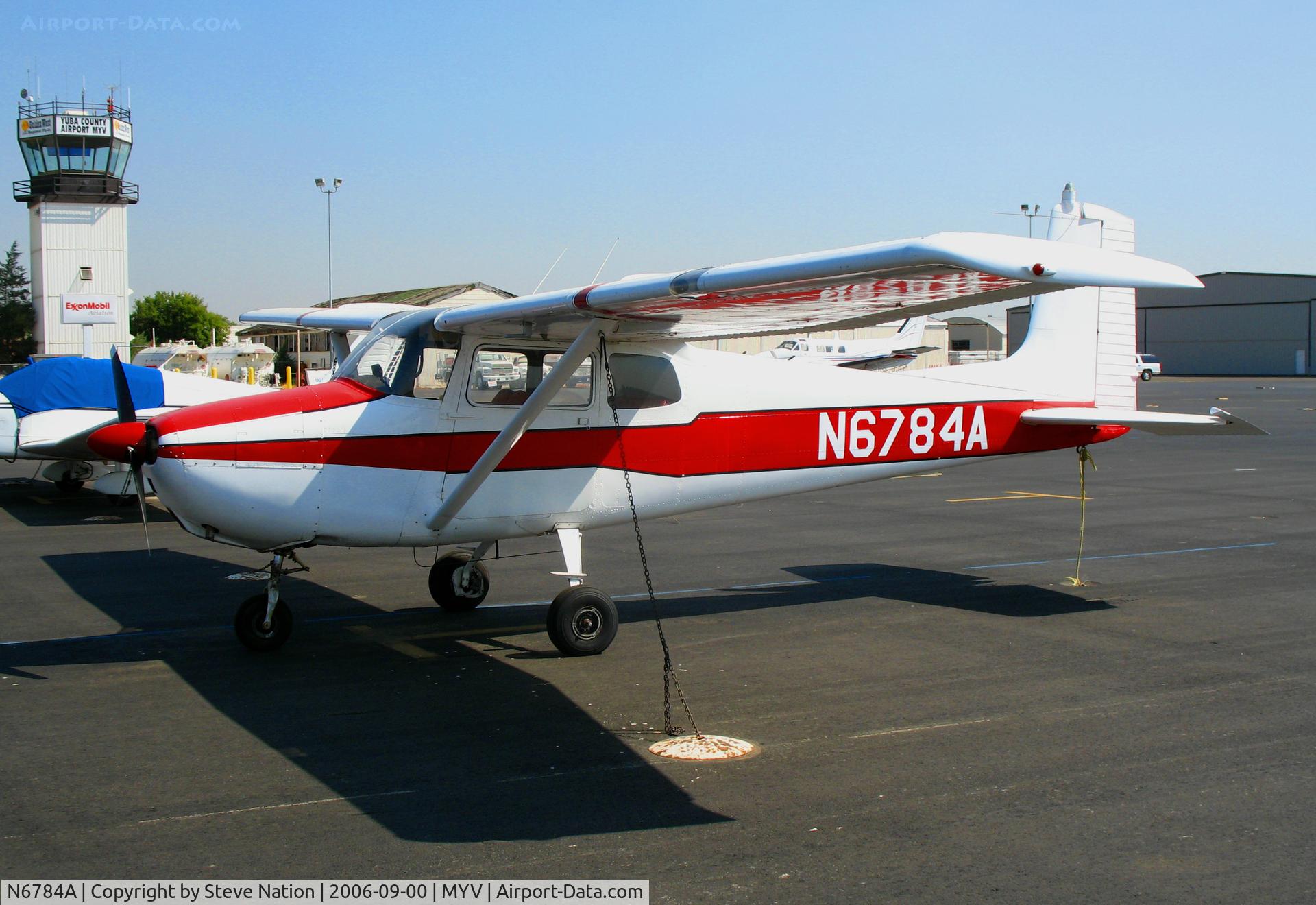 N6784A, 1956 Cessna 172 C/N 28884, straight tail 1956 Cessna 172 visiting from Redding, CA @ Yuba County Airport (Marysville), CA
